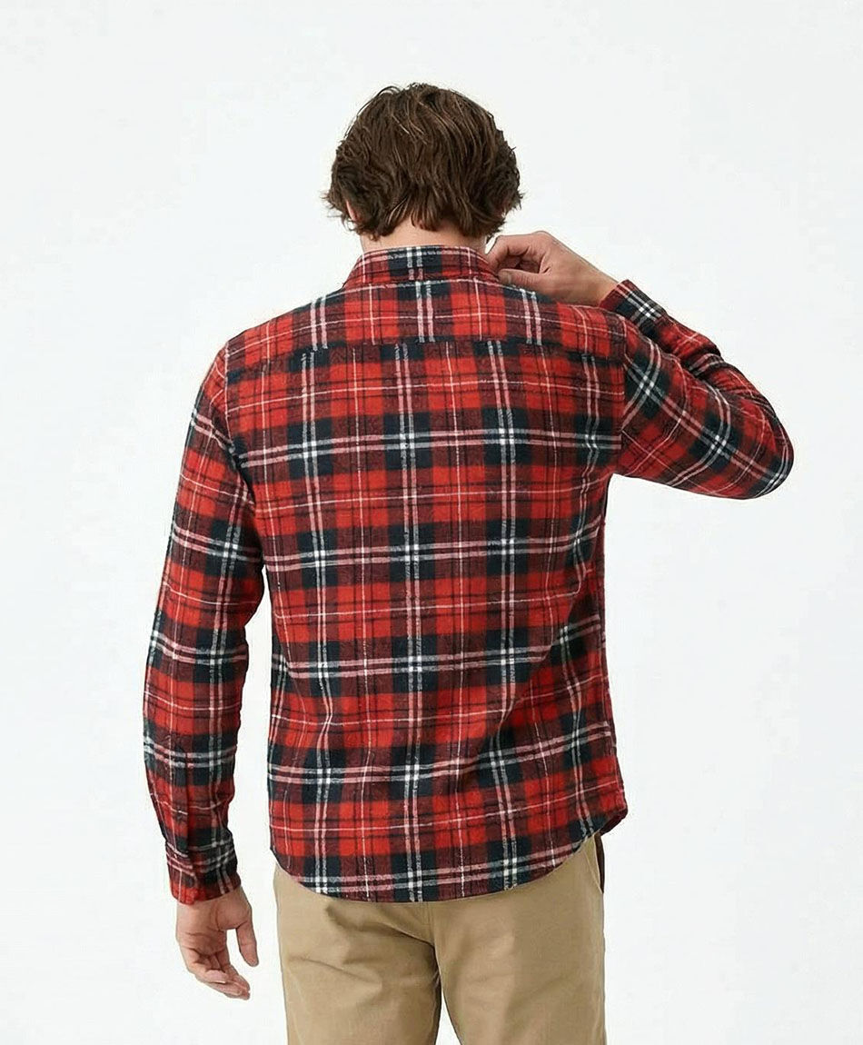 Camisa hombre franela roja