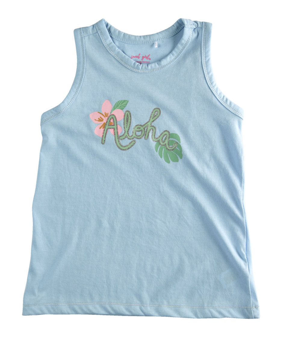 Polera ni&ntilde;a aloha sin mangas