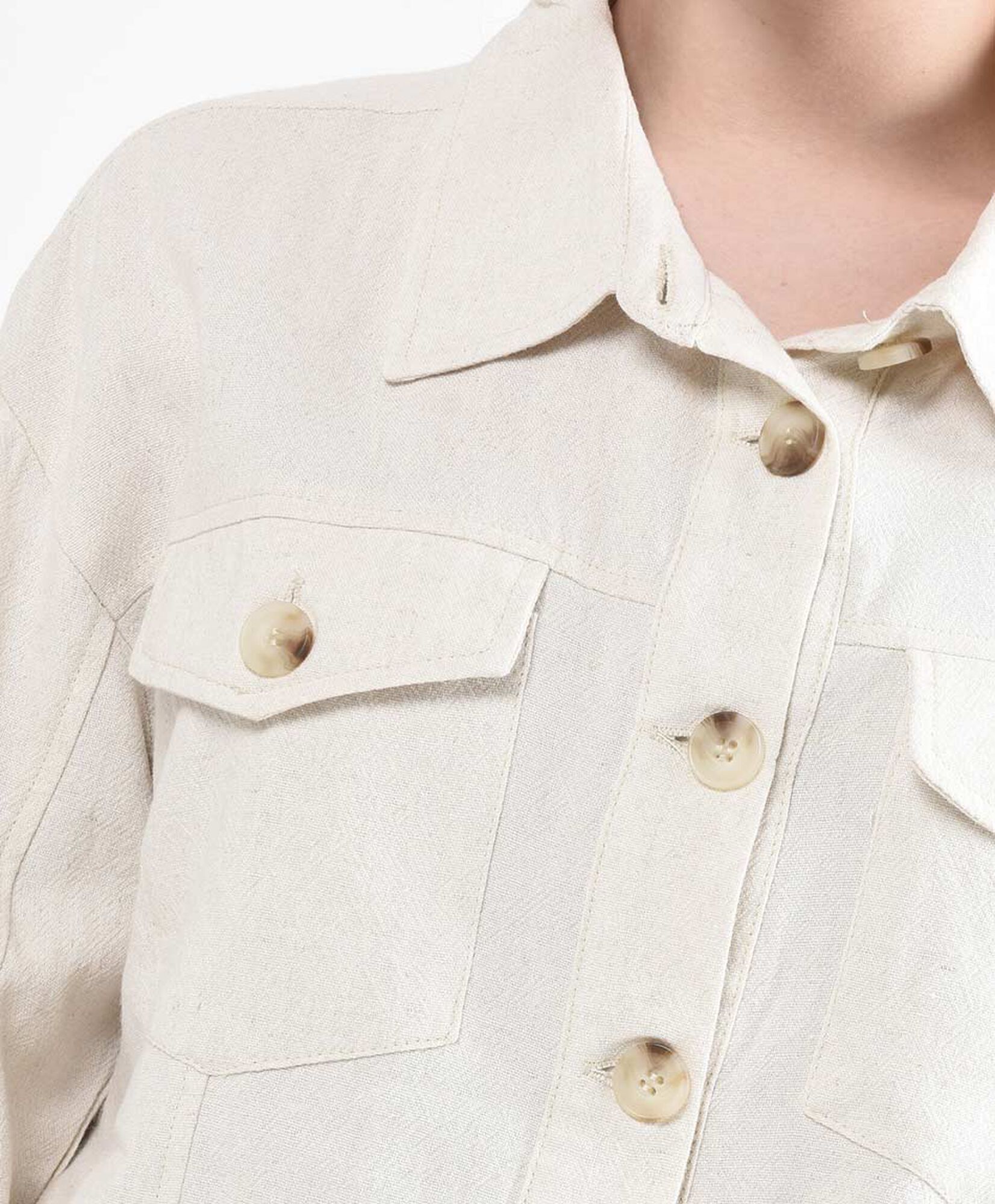 Chaqueta mujer lino bolsillos y botones Chaqueta mujer lino bolsillos y botones