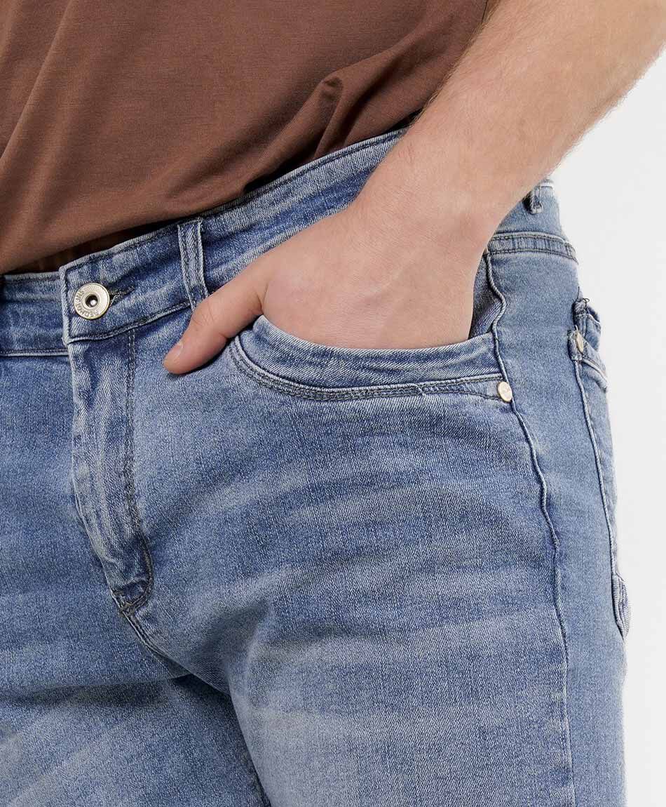 Jeans hombre desgastado slim fit