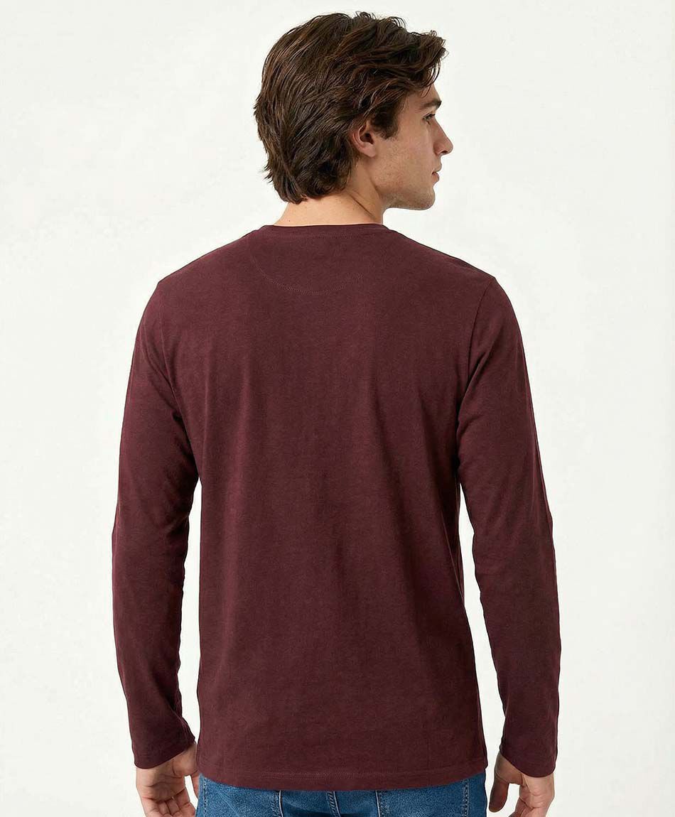 Polera hombre botones manga larga