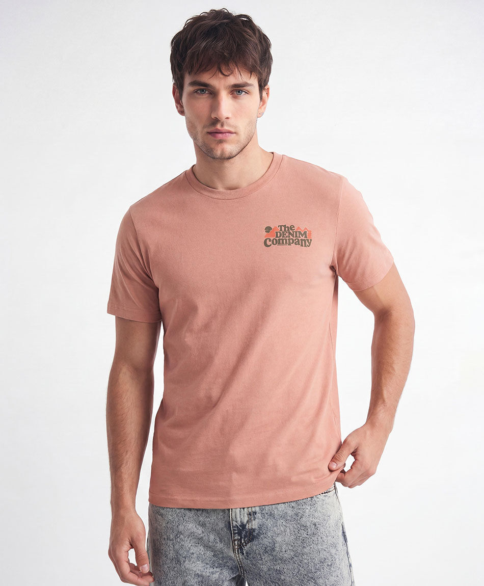 Polera hombre doble estampado denim company