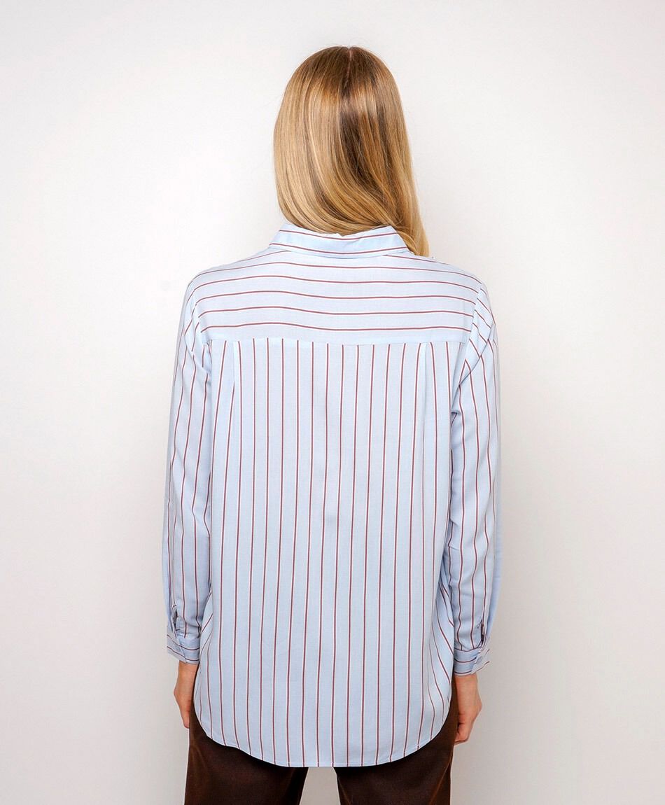 Blusa mujer l&iacute;neas rojas