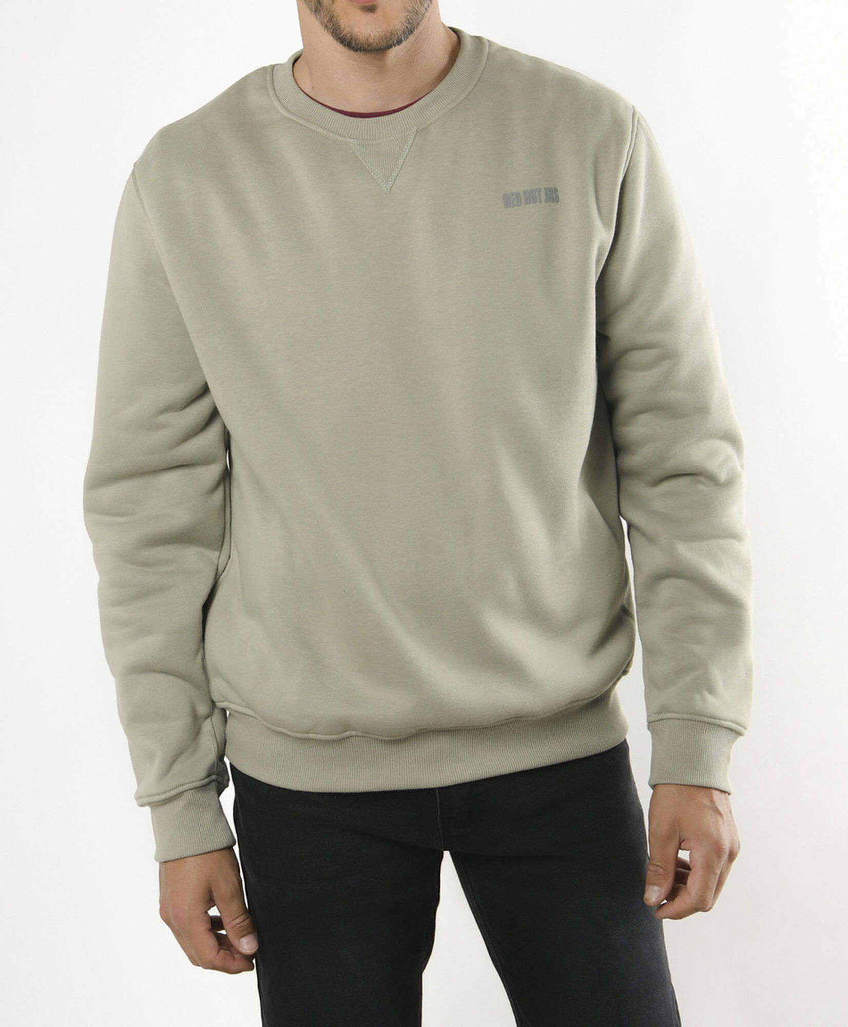 Polerón hombre doble estampado verde Polerón hombre doble estampado verde