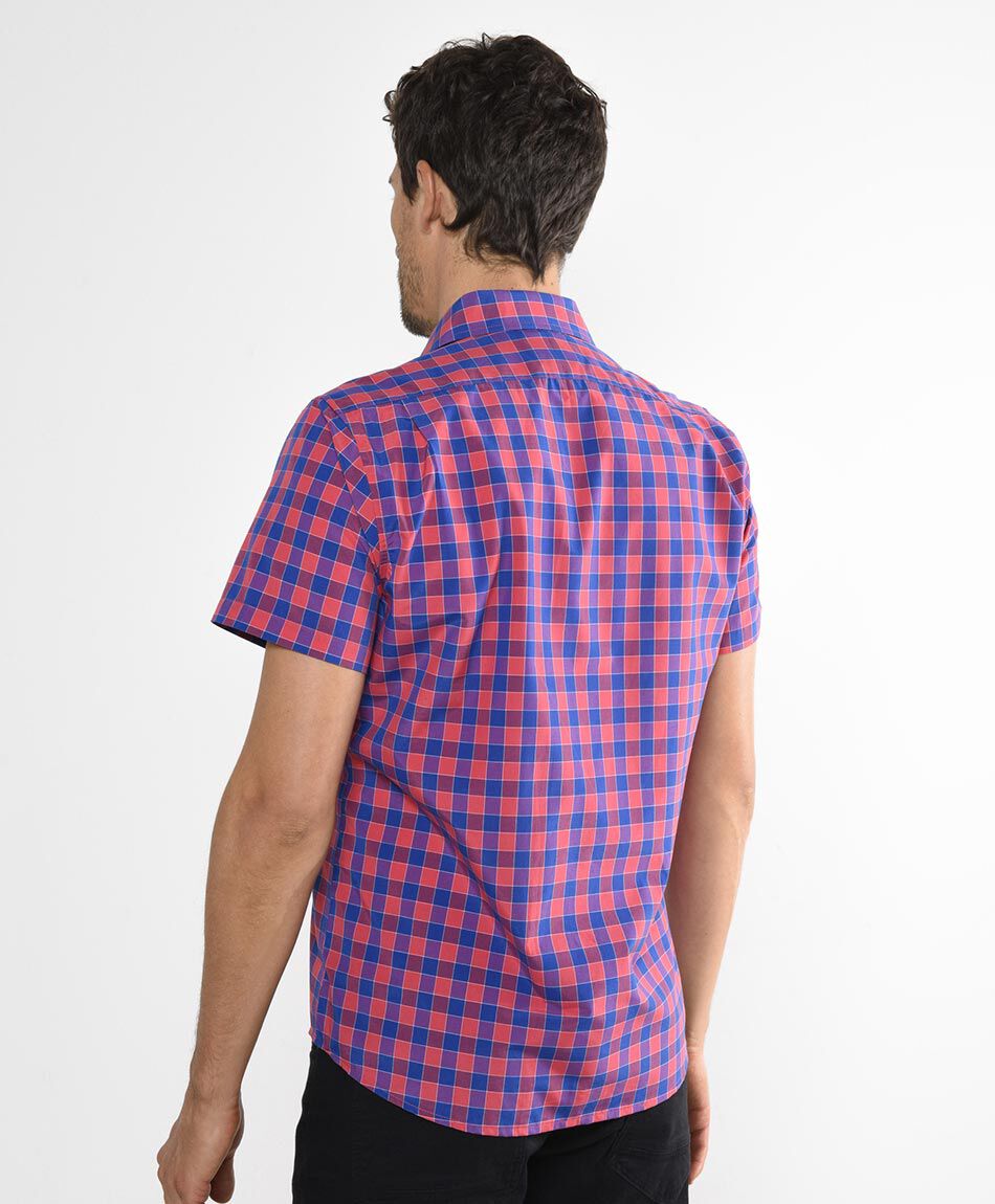 Camisa cuadros manga corta