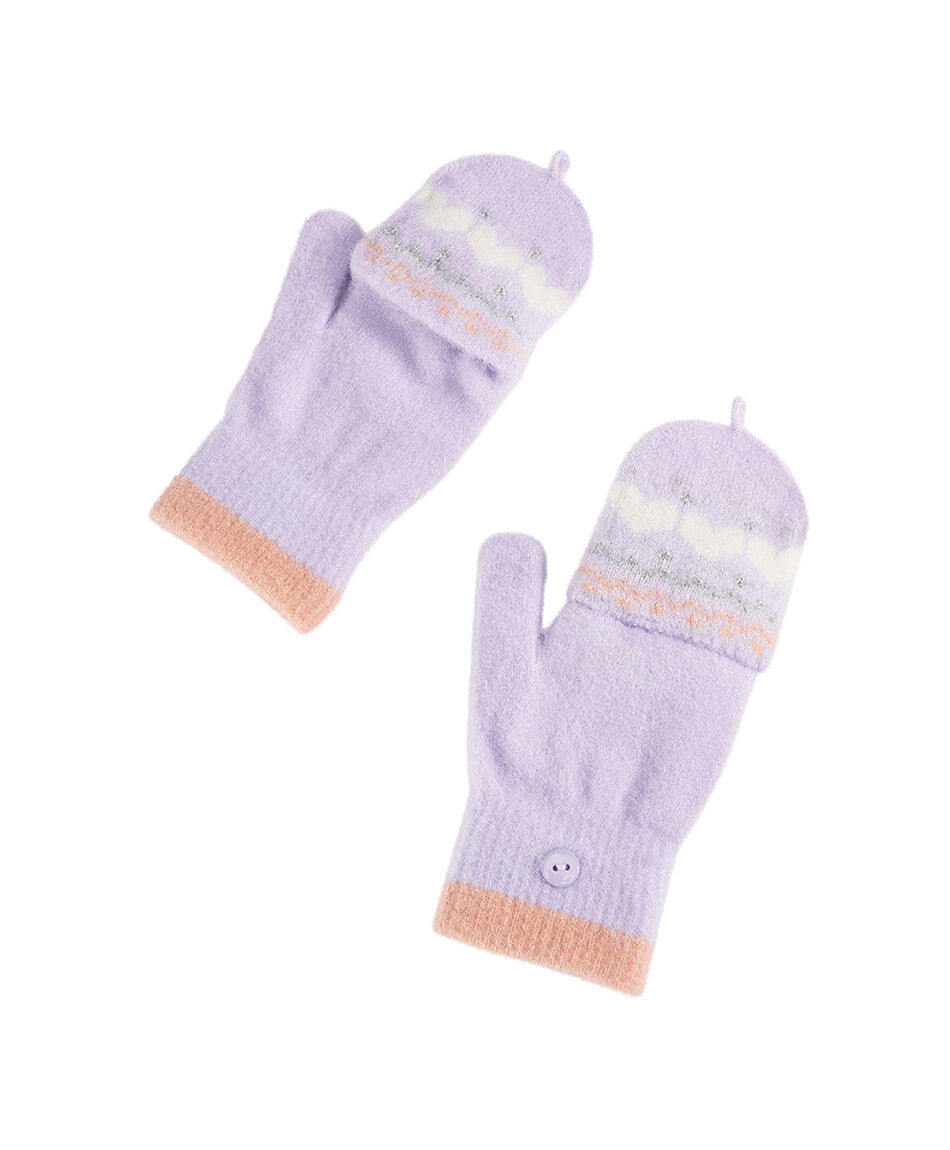 Guantes ni&ntilde;a rayas decorativas