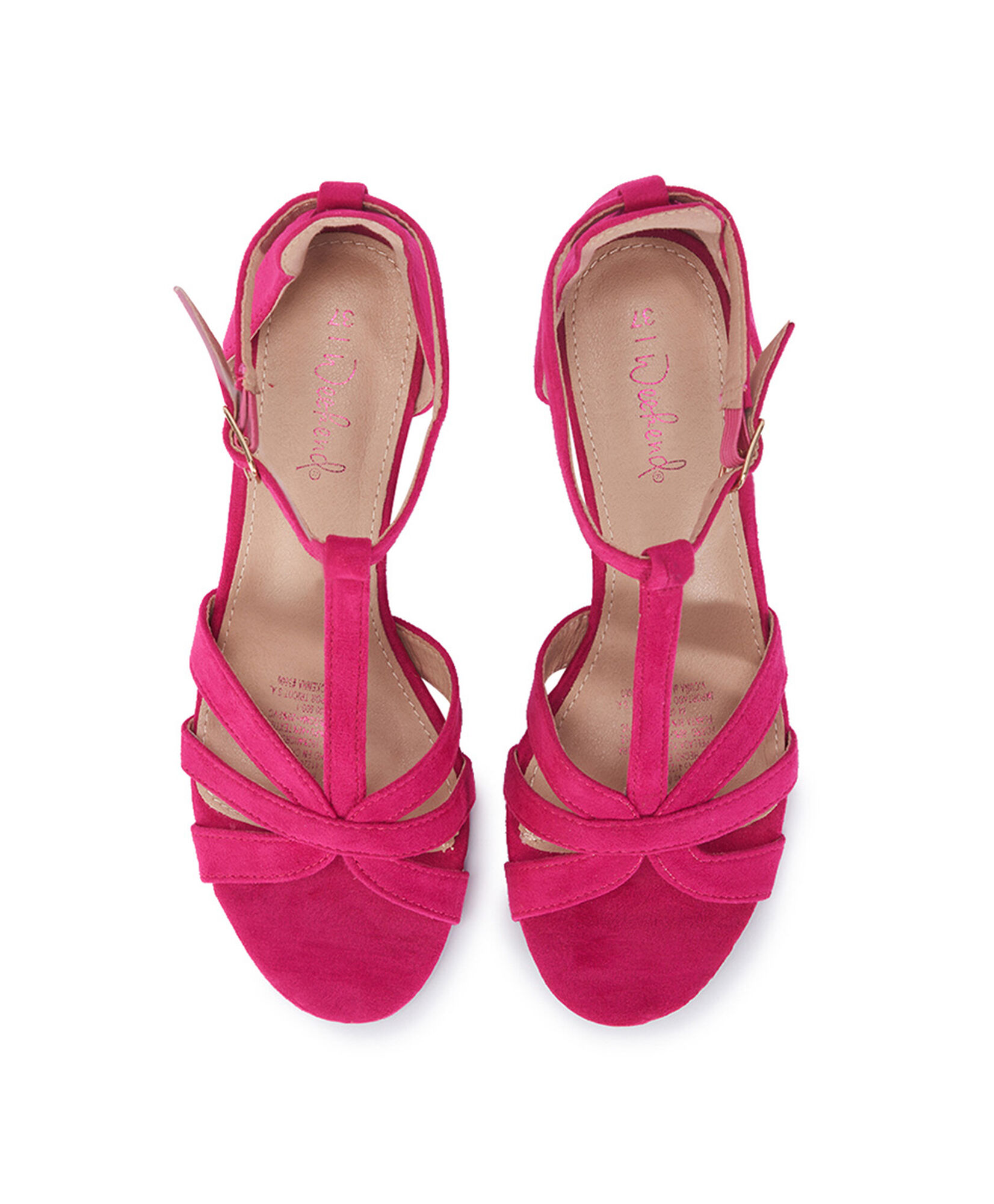 Sandalia mujer fucsia taco medio Sandalia mujer fucsia taco medio