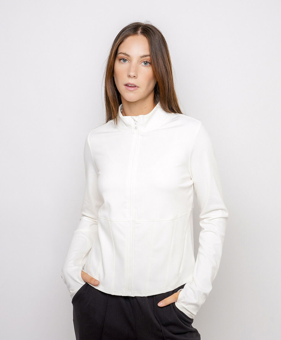 Poler&oacute;n mujer cuello alto white