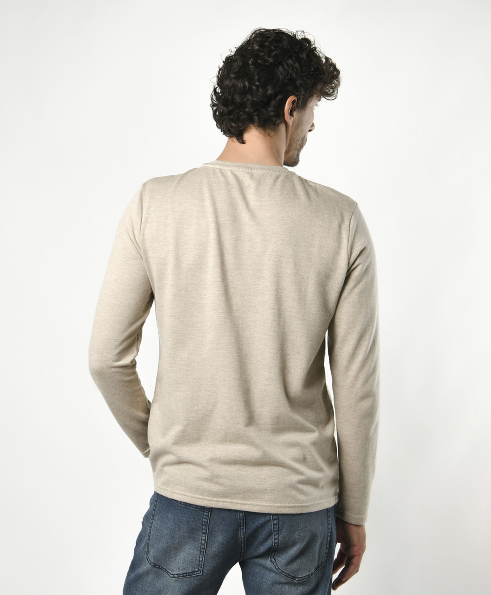 Polera hombre básica beige Polera hombre básica beige