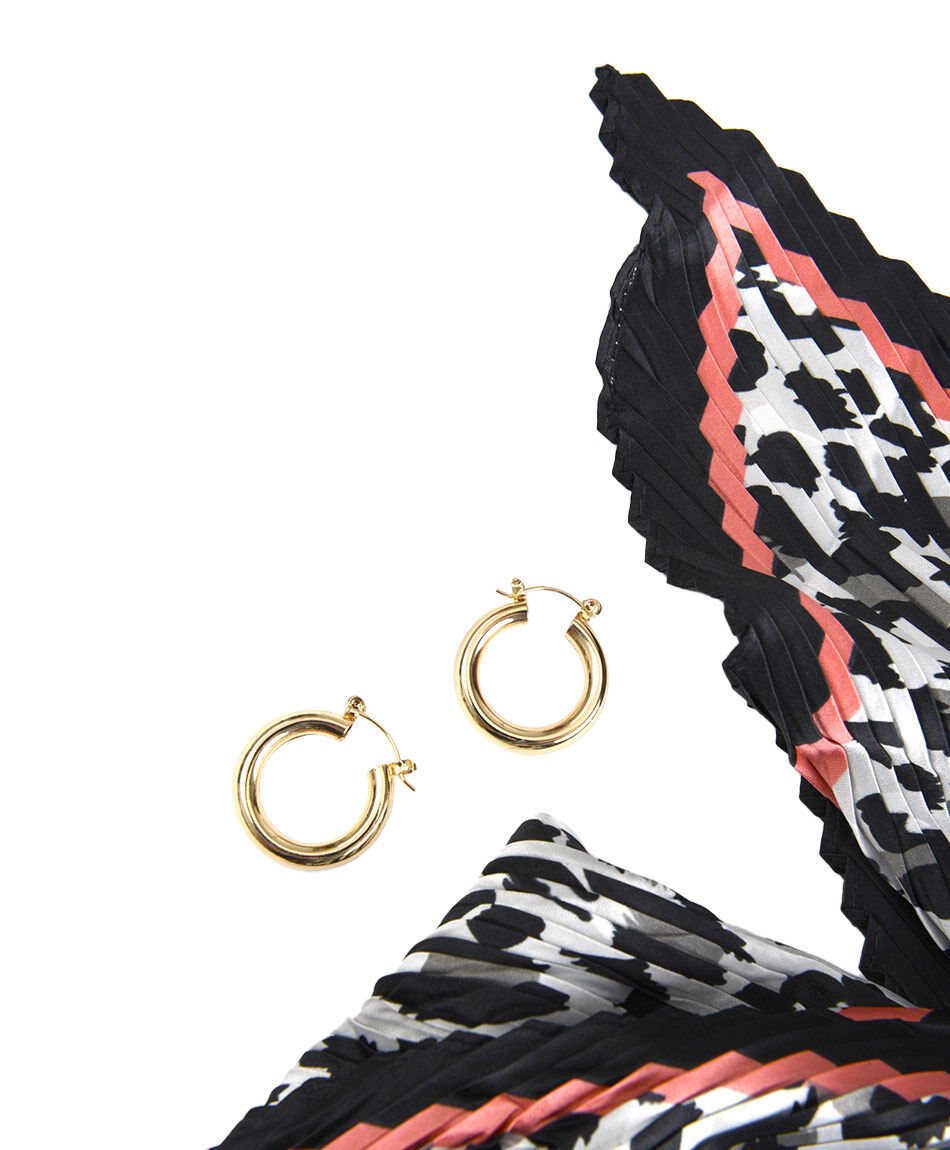 Set pa&ntilde;uelo animal print + aros argolla mujer