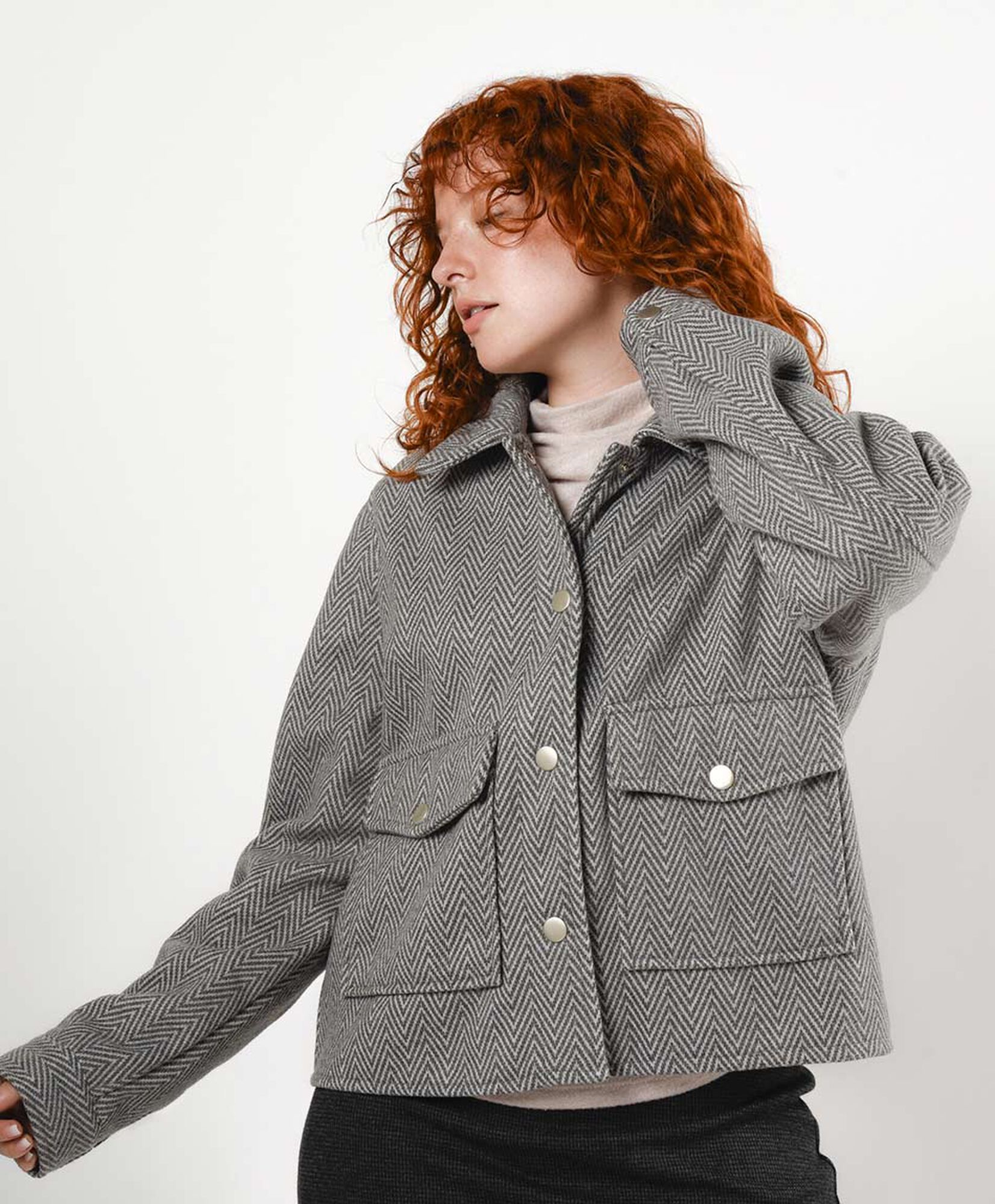 Chaqueta mujer bolsillos zig zag Chaqueta mujer bolsillos zig zag