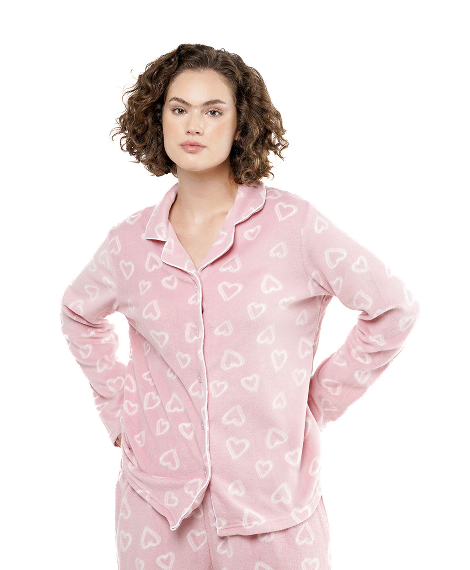 Pijama mujer corazones pink polar Pijama mujer corazones pink polar