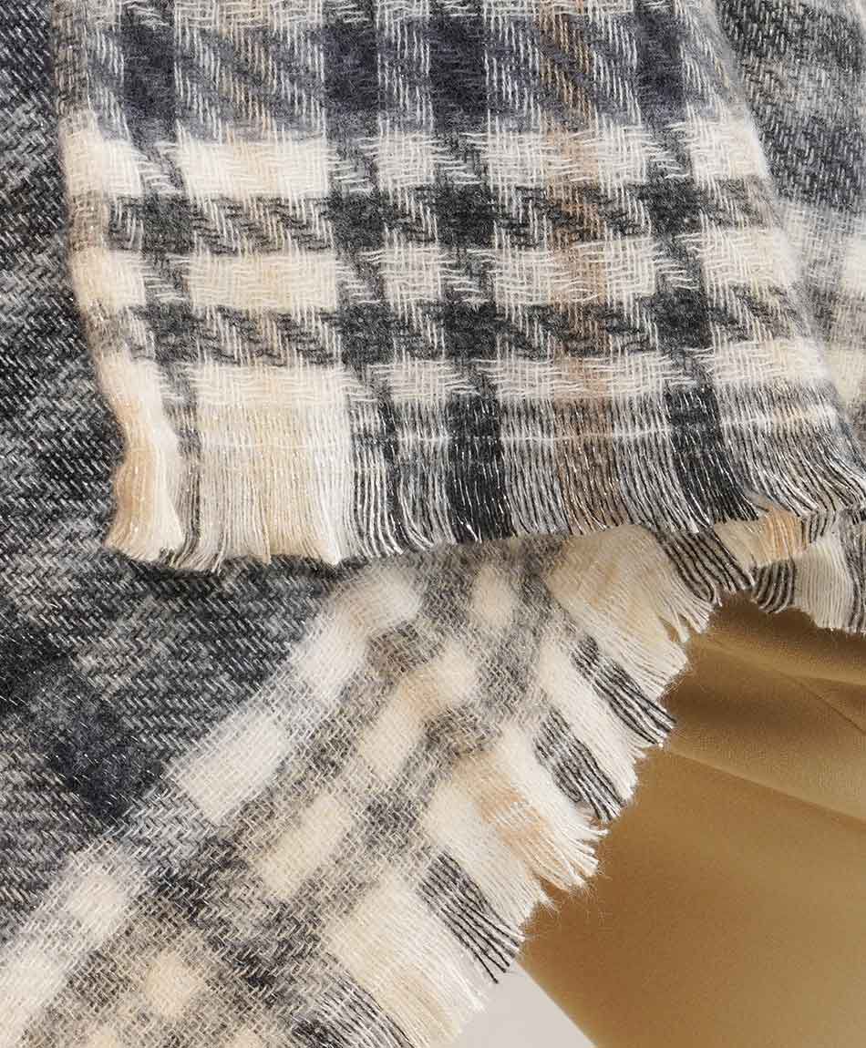 Poncho mujer lurex beige