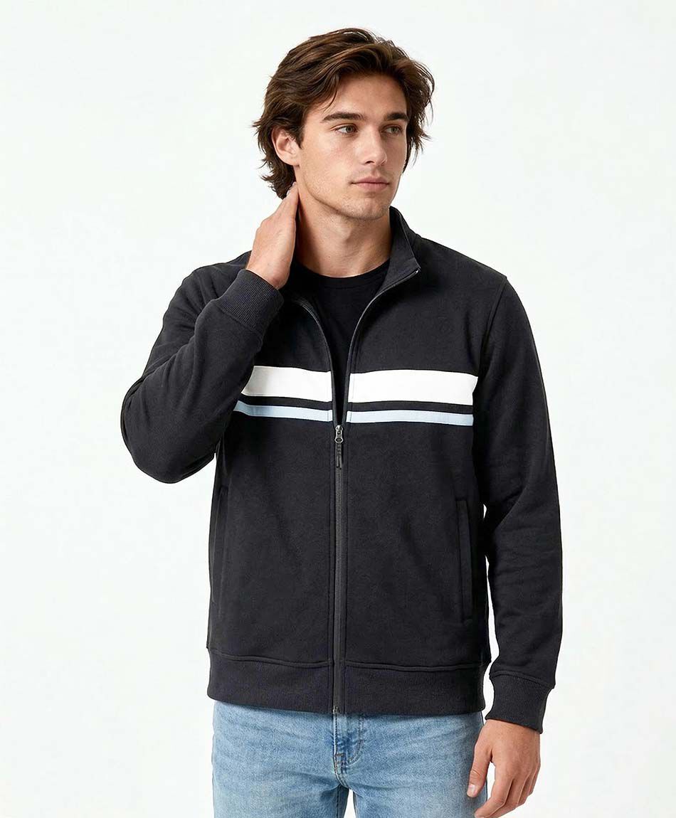 Poler&oacute;n hombre cierre navy