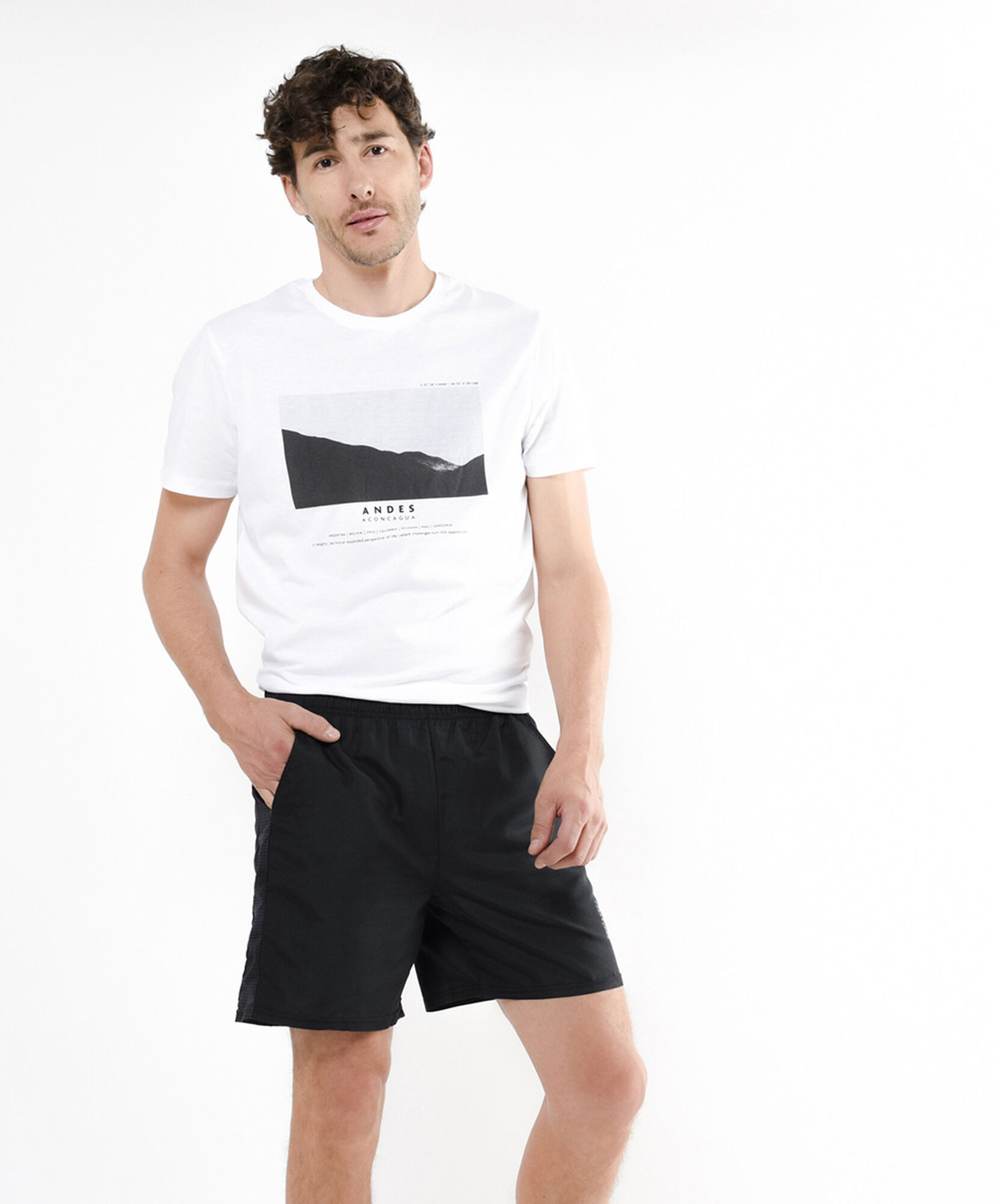 Short deportivo hombre liso negro Short deportivo hombre liso negro
