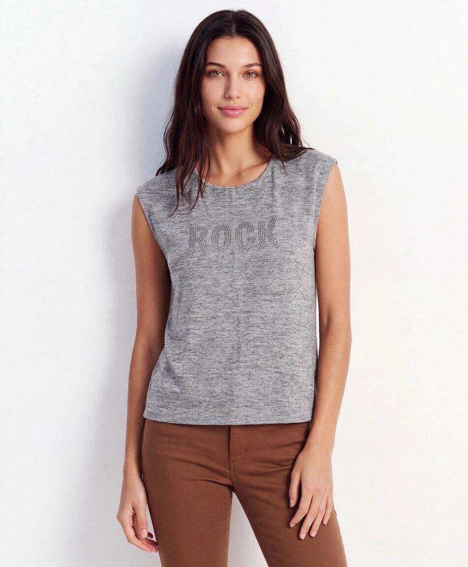 Polera mujer tachas rock
