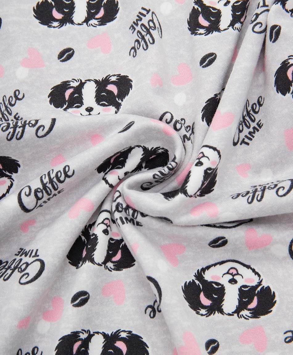 Pijama mujer capri perrito caf&eacute;