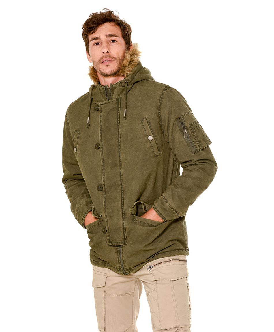 Chaqueta canvas piel