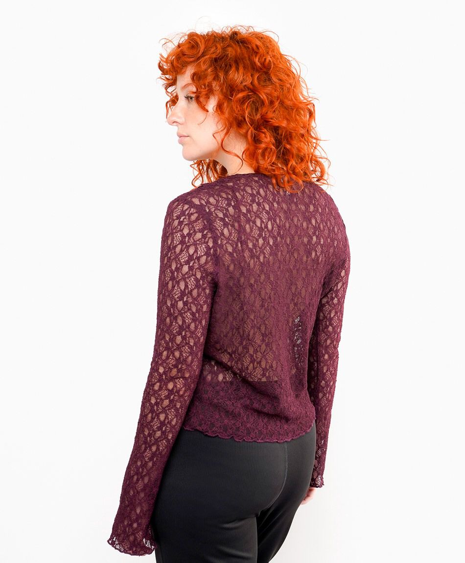 Polera mujer lace volantes