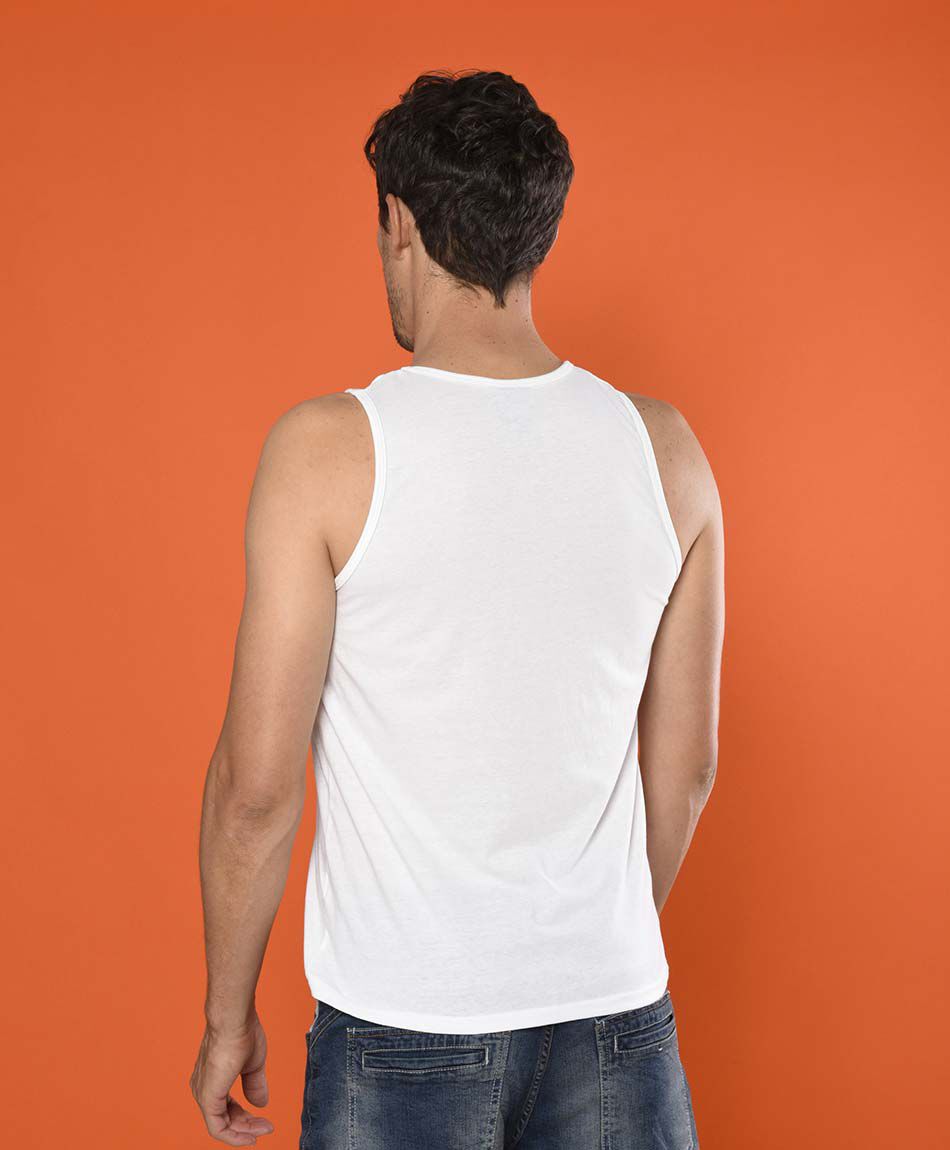 Polera sin mangas cuello redondo