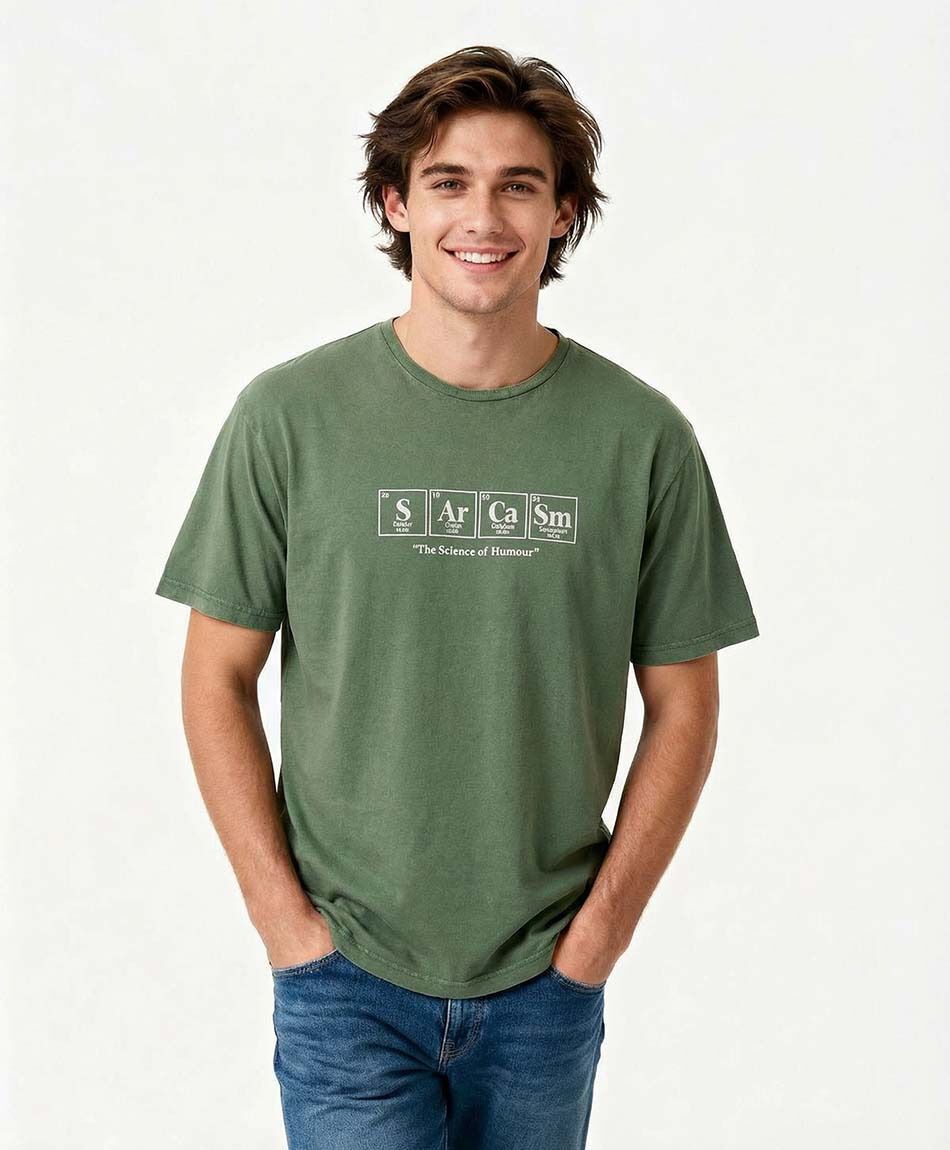 Polera hombre tabla periodica green