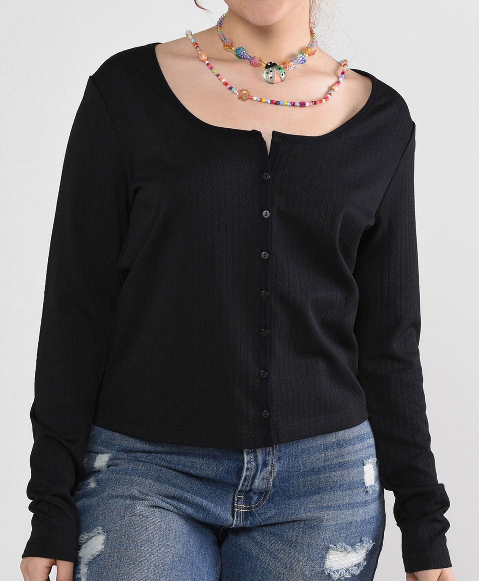 Polera mujer jacquard manga larga Polera mujer jacquard manga larga