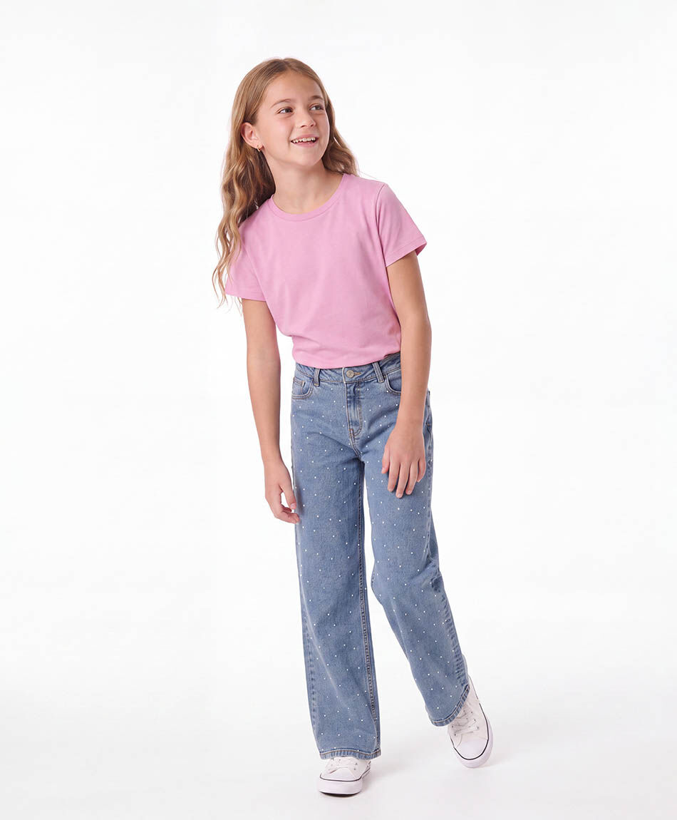 Jeans ni&ntilde;a brillos