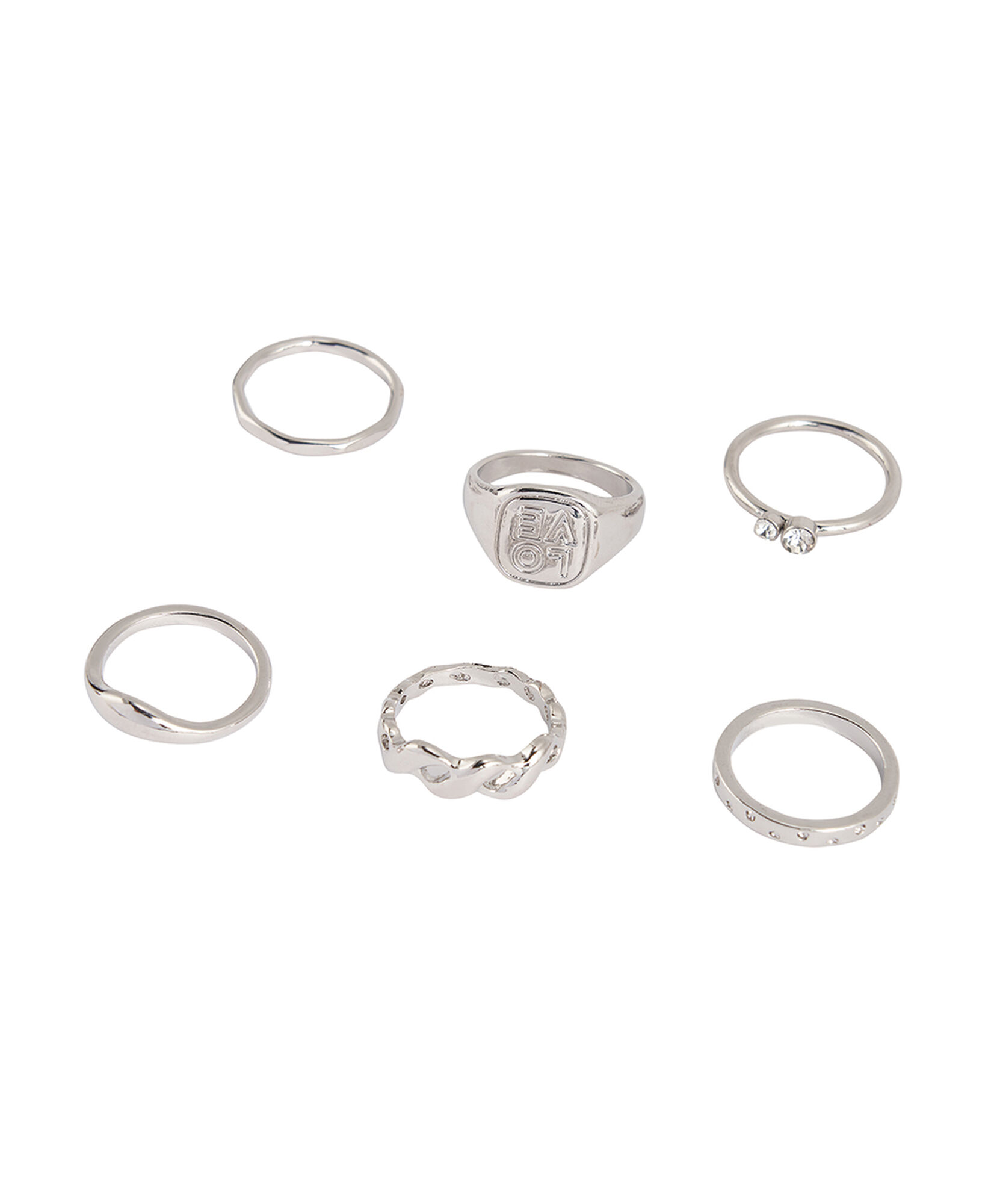 Set 6 anillos mujer silver Set 6 anillos mujer silver