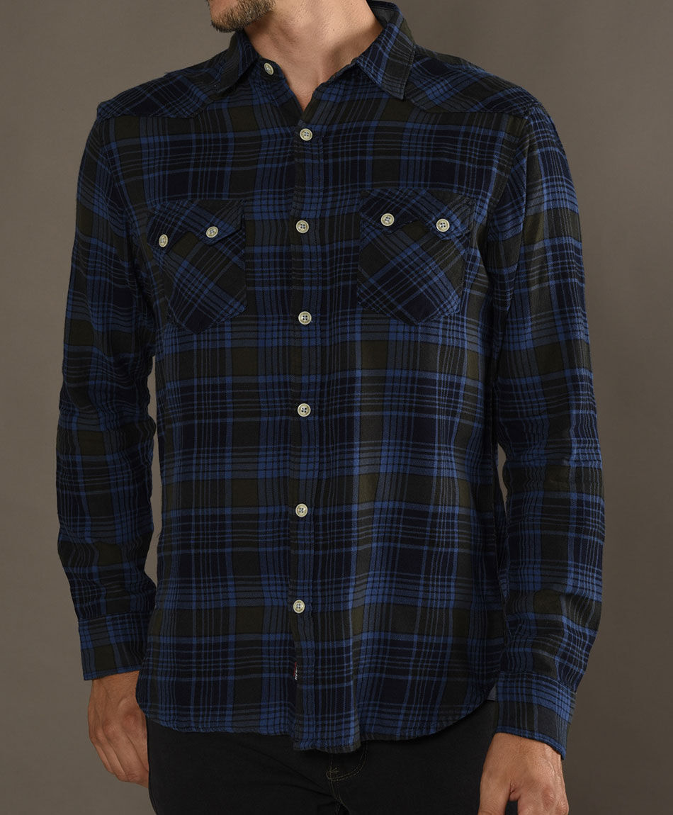 Camisa tart&aacute;n manga larga