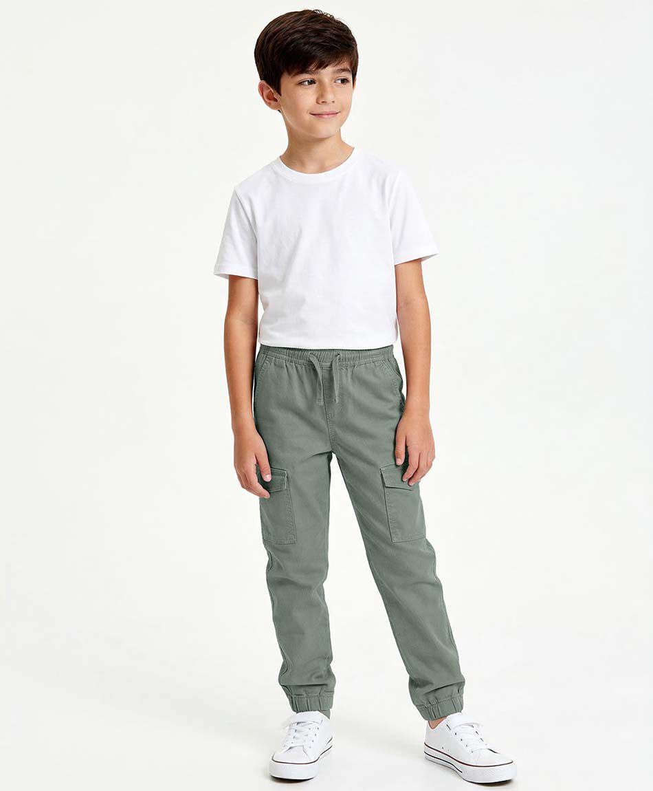 Pantal&oacute;n ni&ntilde;o  cargo green