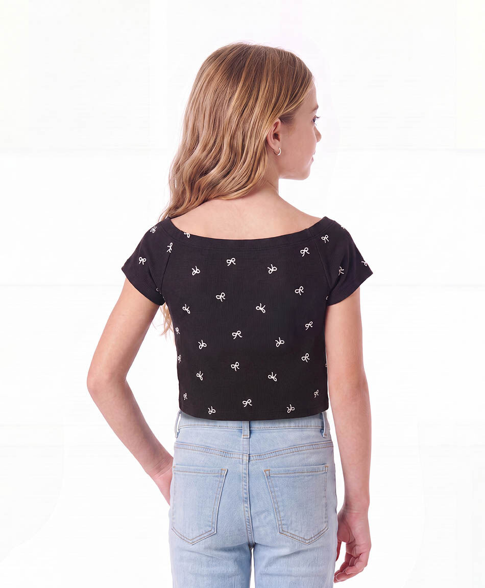 Polera ni&ntilde;a cintas off shoulders