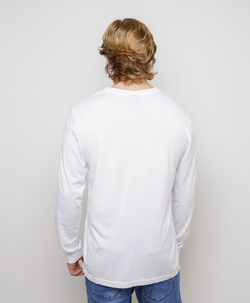 Polera hombre lisa manga larga