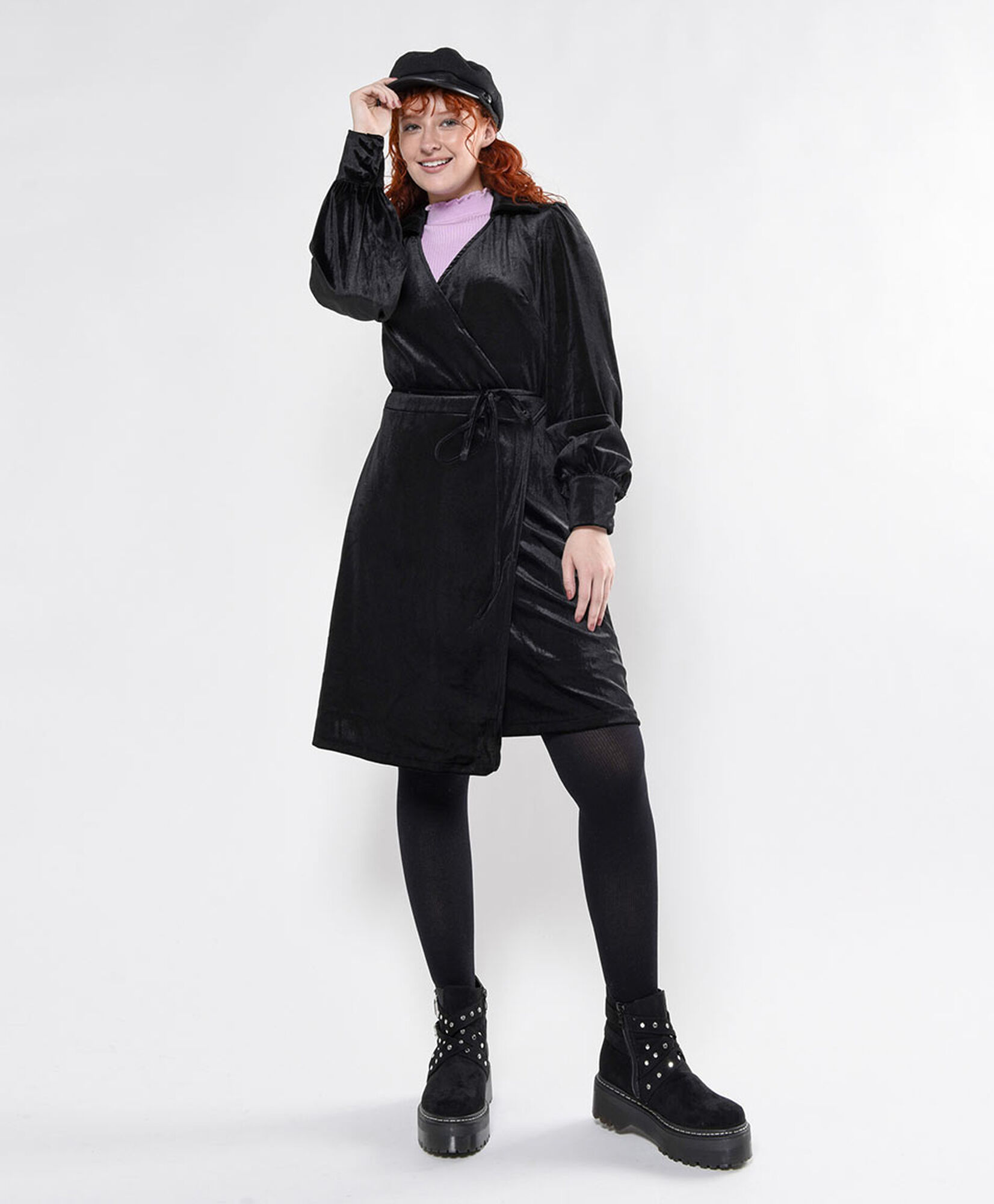 Vestido hasta la rodilla mujer velvet cruzado Vestido hasta la rodilla mujer velvet cruzado