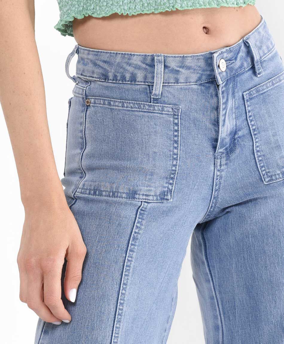 Jeans mujer costuras wide