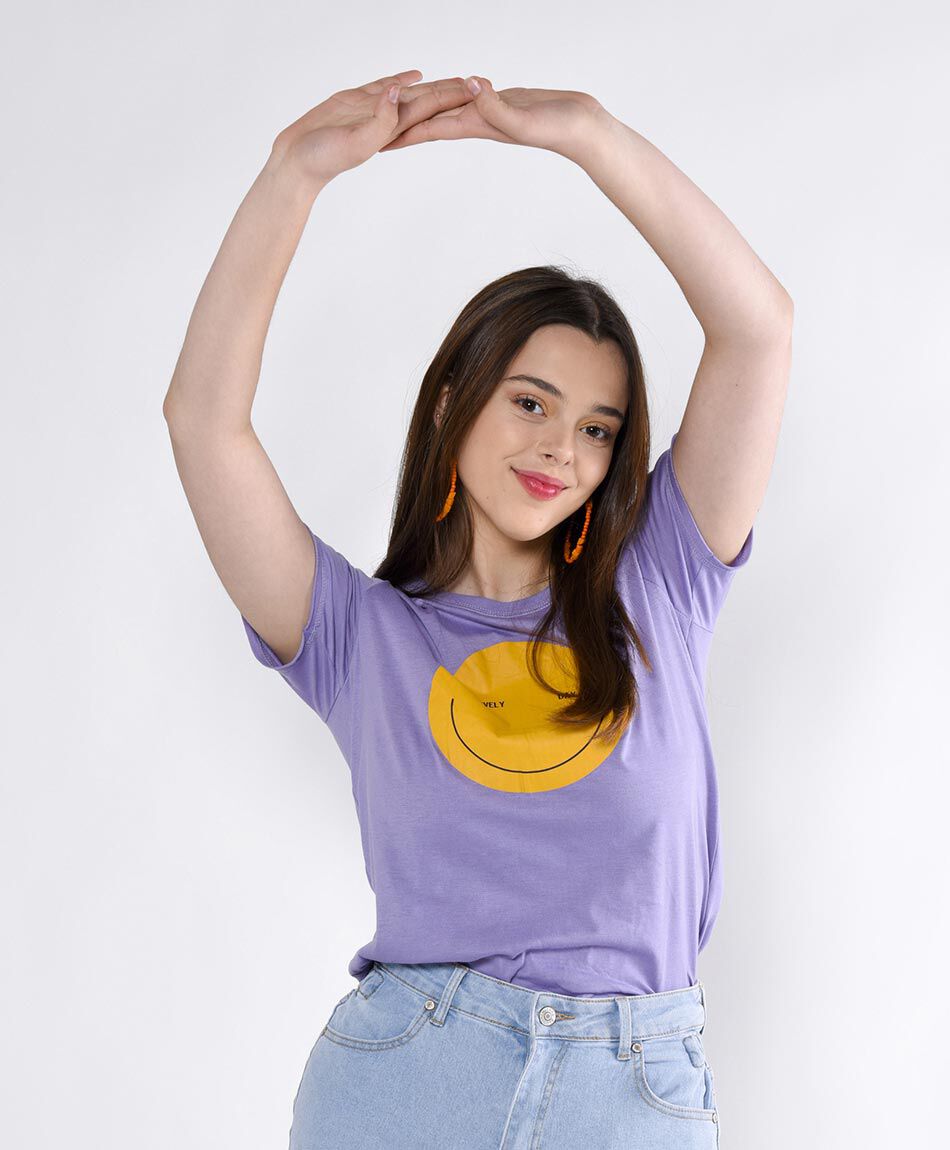 Polera manga corta cuello redondo