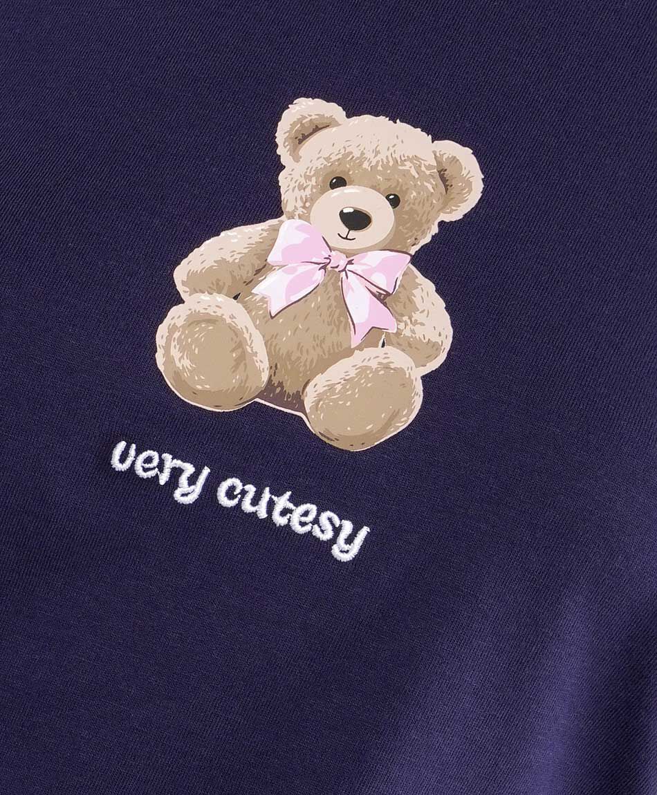 Polera mujer estampado oso blue