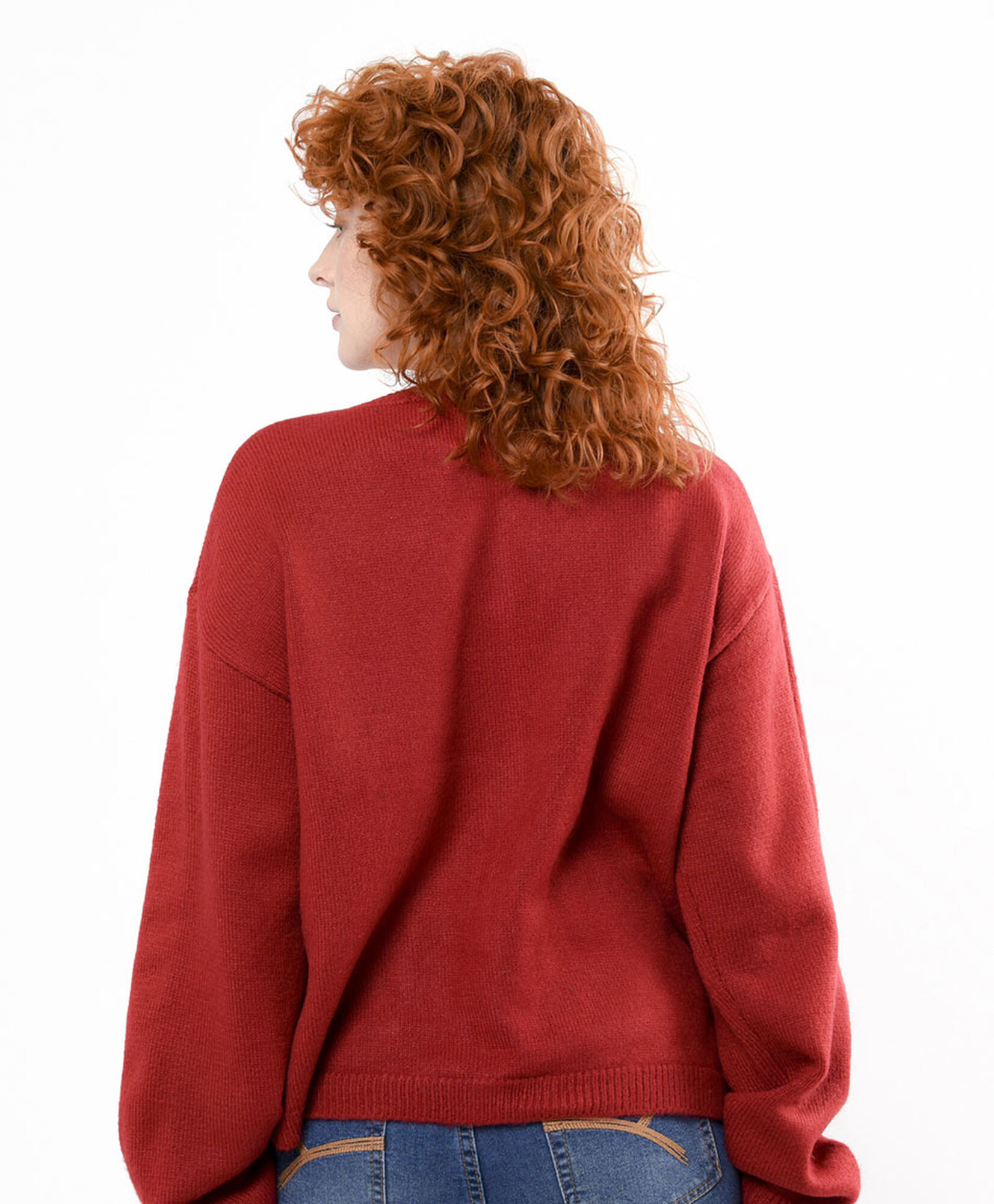 Cardigan mujer rojo bolsillos Cardigan mujer rojo bolsillos