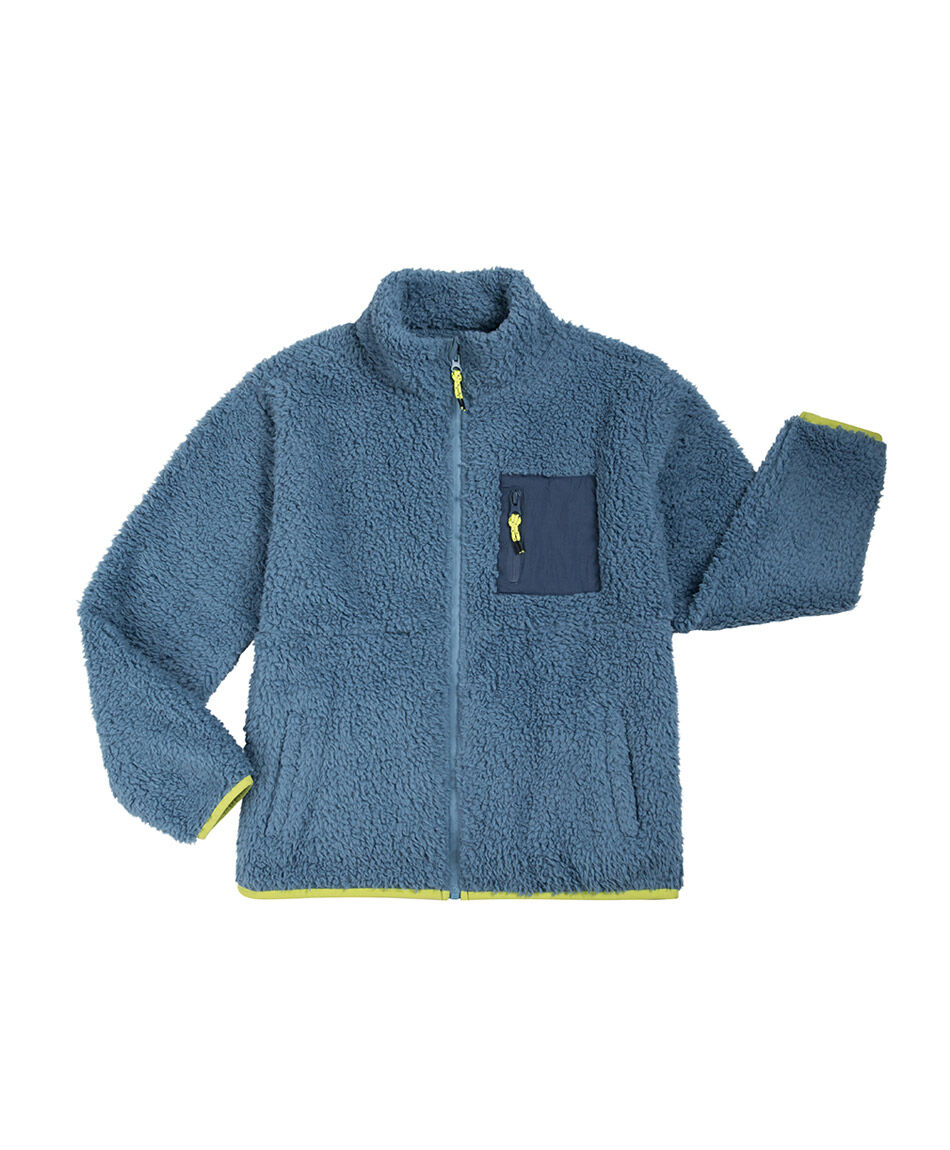 Poler&oacute;n ni&ntilde;o sin gorro sherpas blue