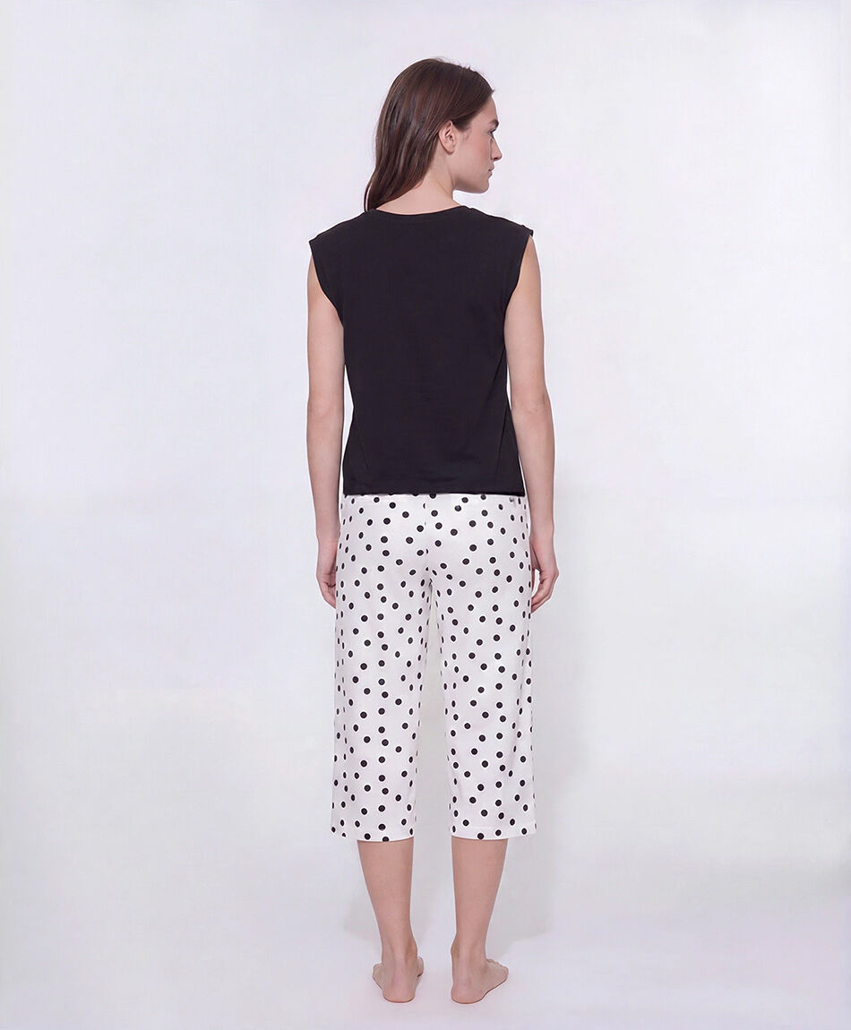 Pijama mujer capri cat lunares