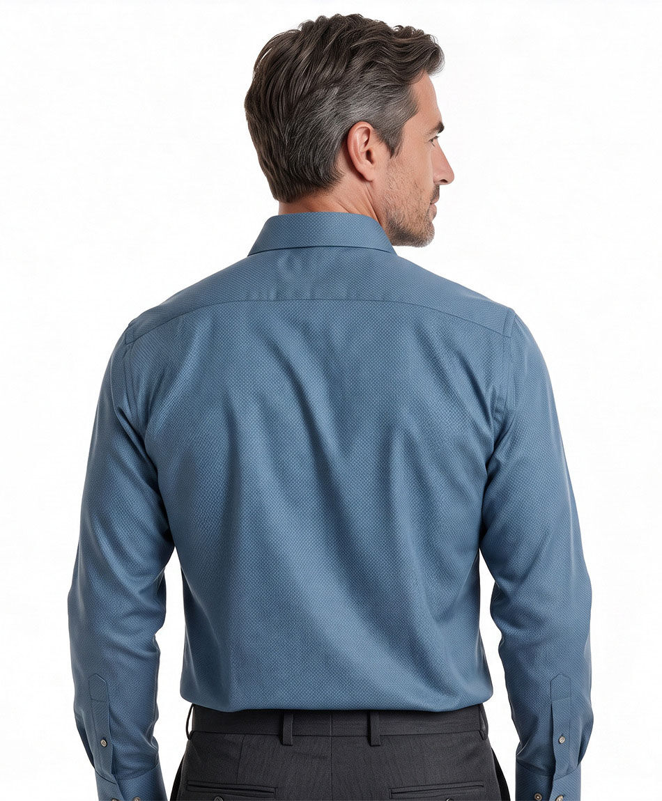 Camisa hombre formal celeste puntos