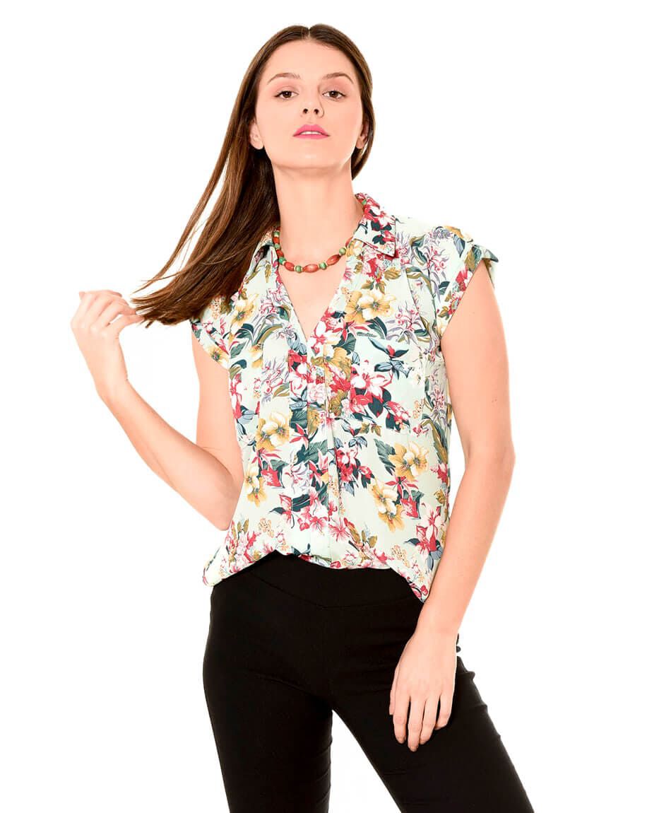 Blusa crepe flores