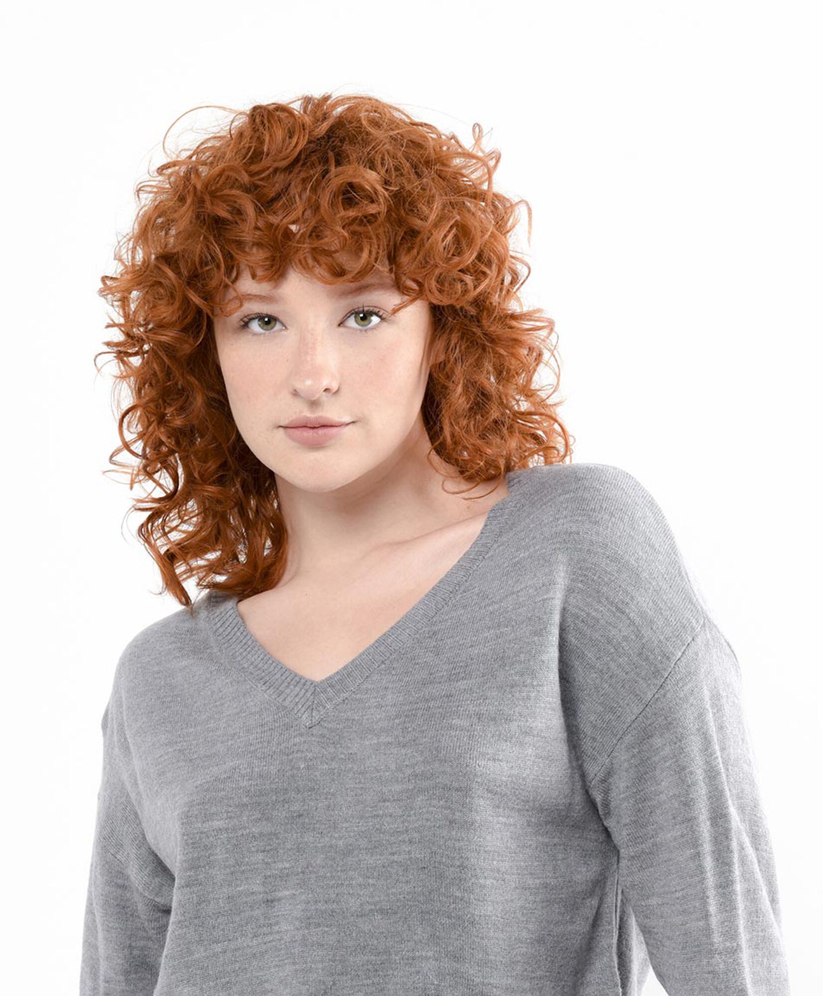 Sweater mujer gris cuello v Sweater mujer gris cuello v