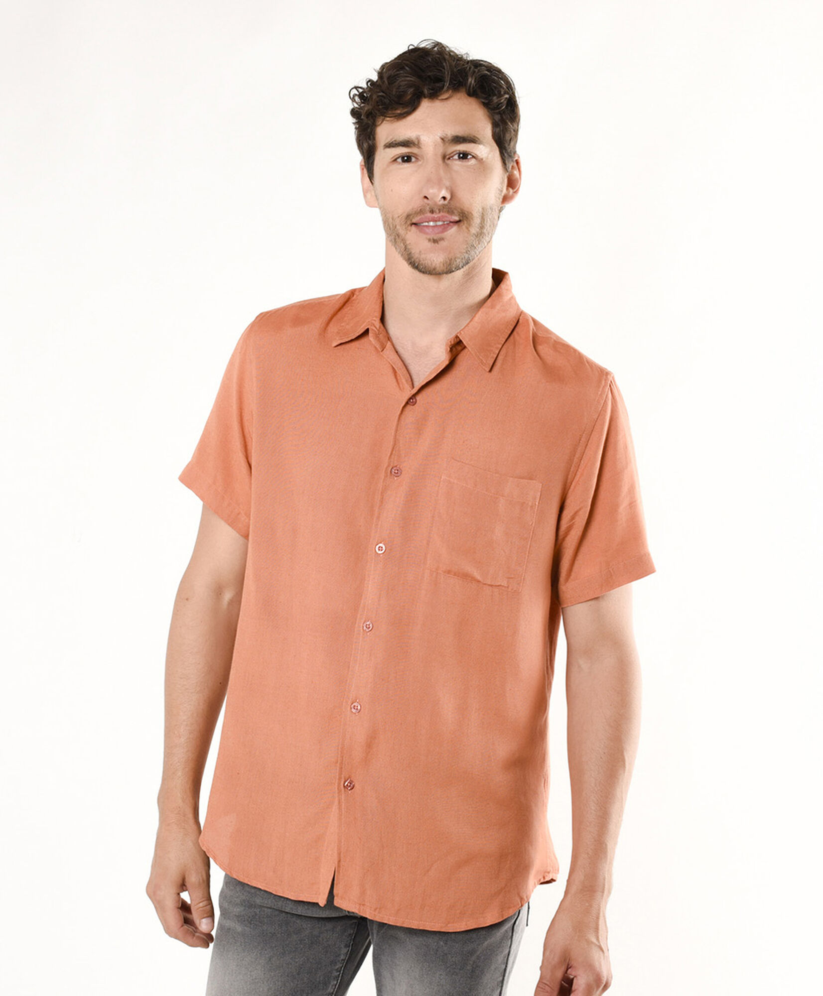 Camisa hombre lisa manga corta Camisa hombre lisa manga corta