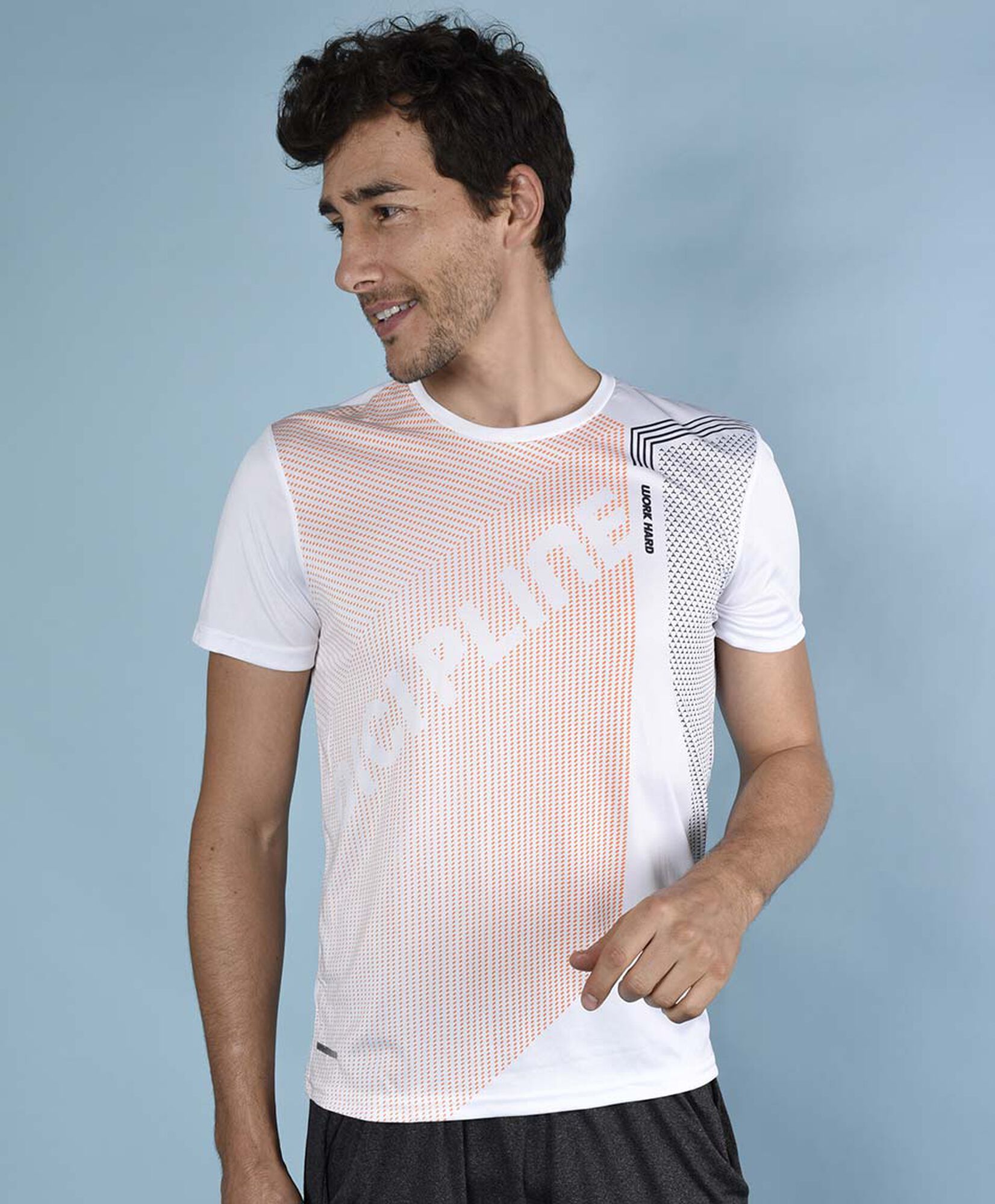 Polera deportiva manga corta cuello redondo Polera deportiva manga corta cuello redondo