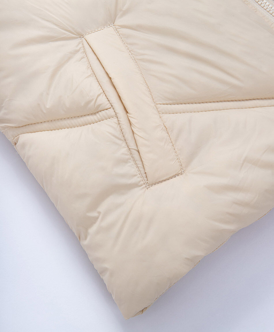 Parka ni&ntilde;a sin mangas beige