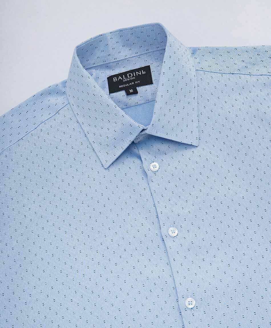 Camisa hombre print celeste