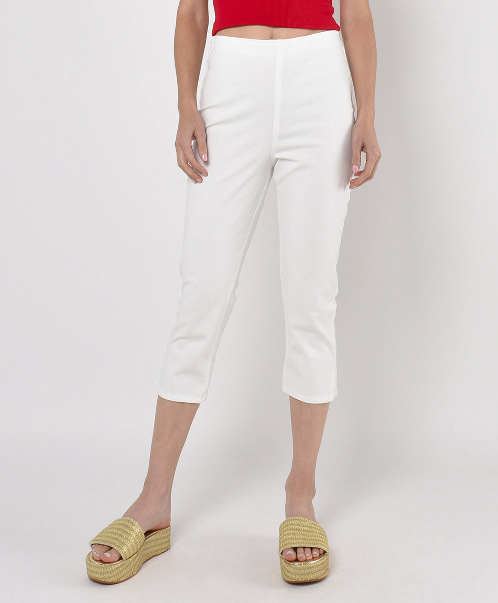 Pantalón mujer blanco capri Pantalón mujer blanco capri
