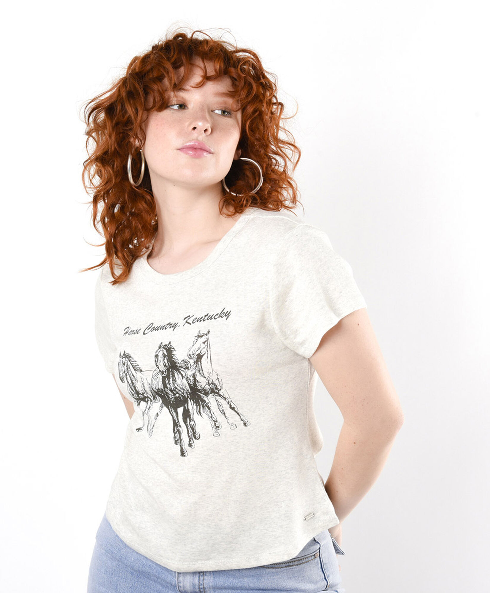 Polera mujer estampado caballos Polera mujer estampado caballos
