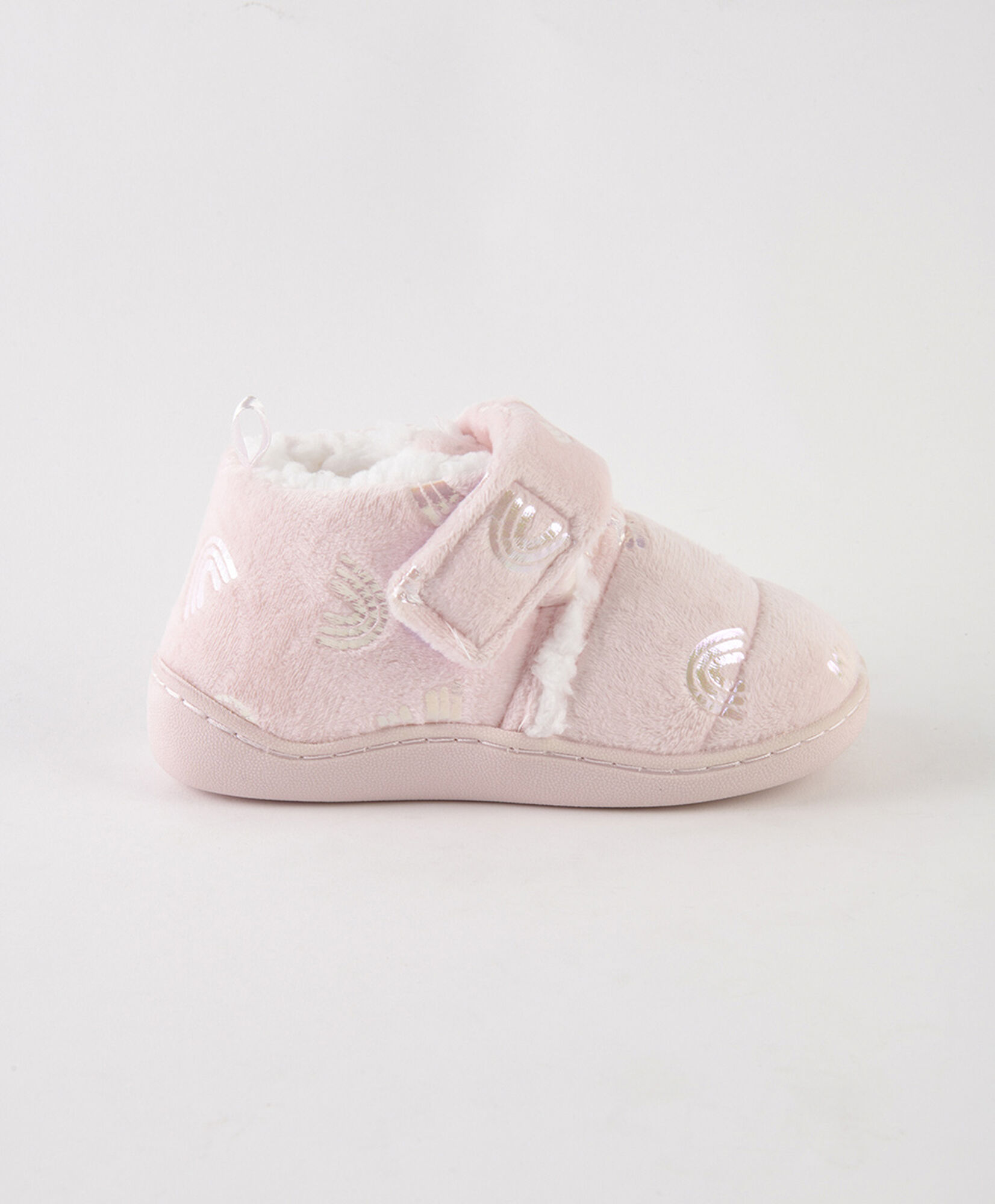Pantufla infantil (23 a 29) rosada arcoiris Pantufla infantil (23 a 29) rosada arcoiris