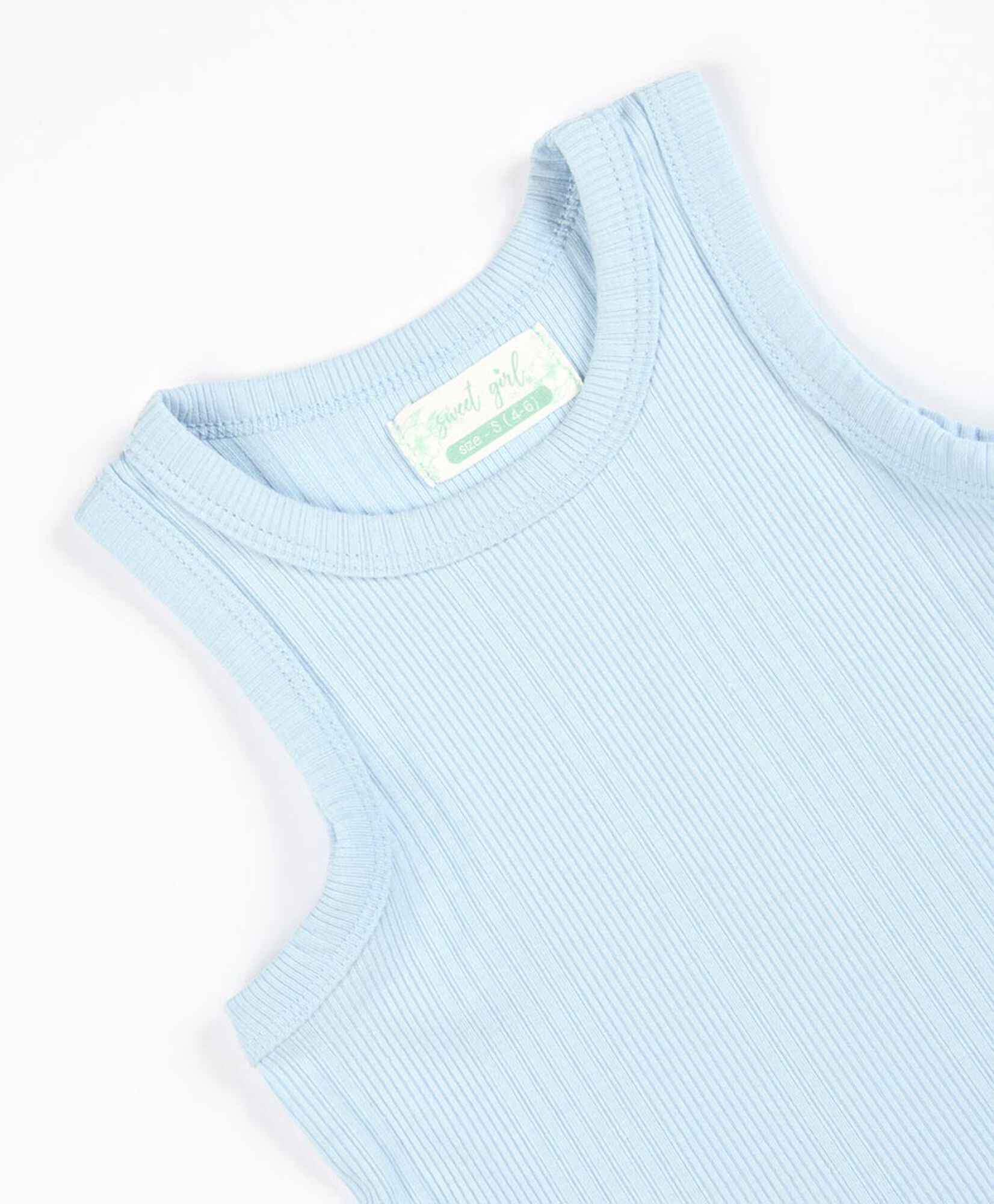 Polera niña acanalada celeste Polera niña acanalada celeste